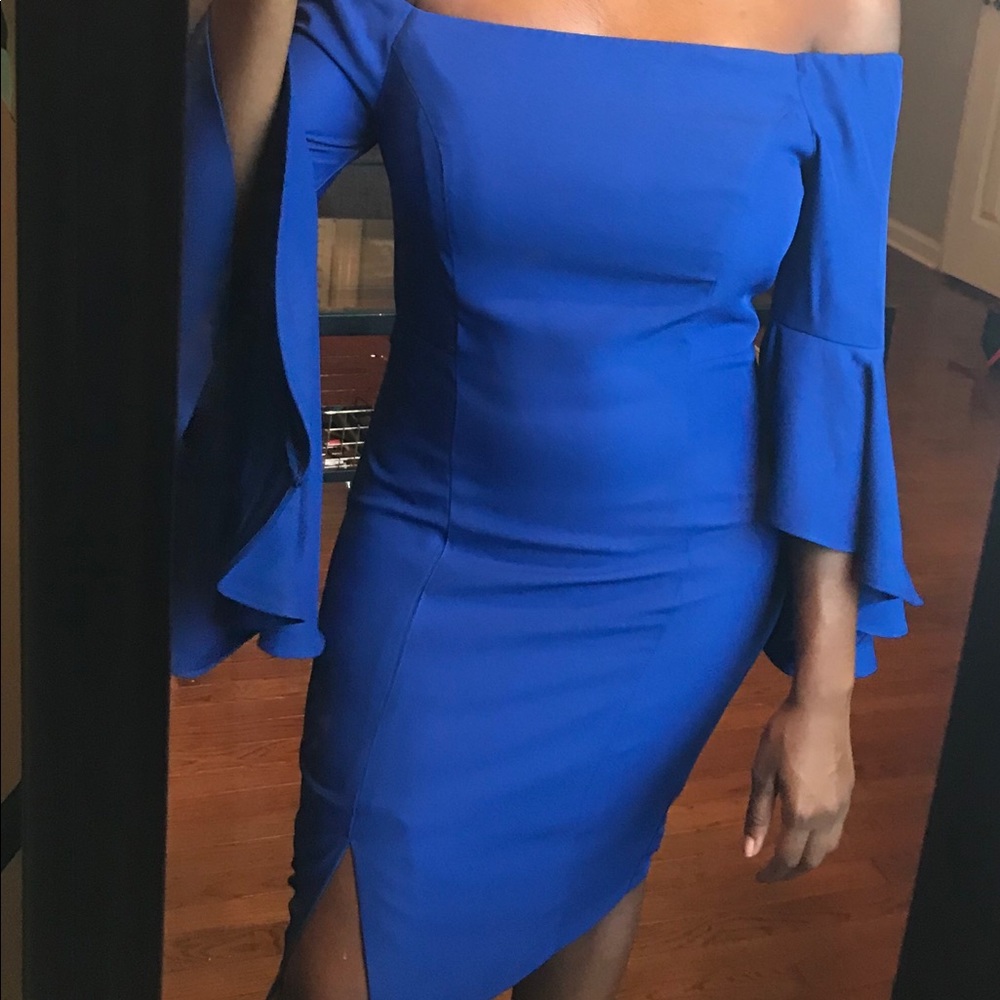 Stunning Blue Off The Shoulder Dress💕